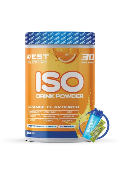 West Nutrition Iso Drink Powder Izotonik Toz Sporcu Içeceği 600 gr 30 Servis Portakal Aromalı ürün görseli 1