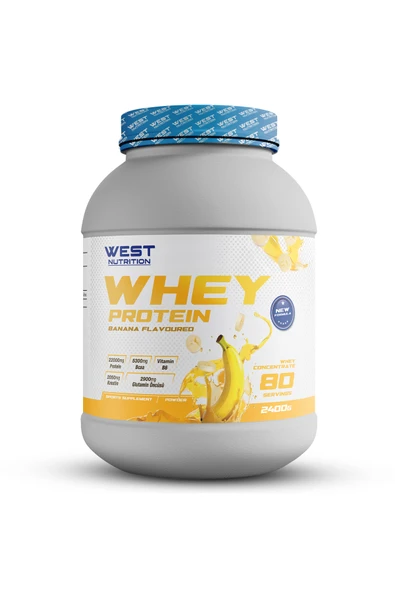 West Nutrition Whey Protein Tozu 2400 gr 80 Servis Muz Aromalı ürün görseli 1