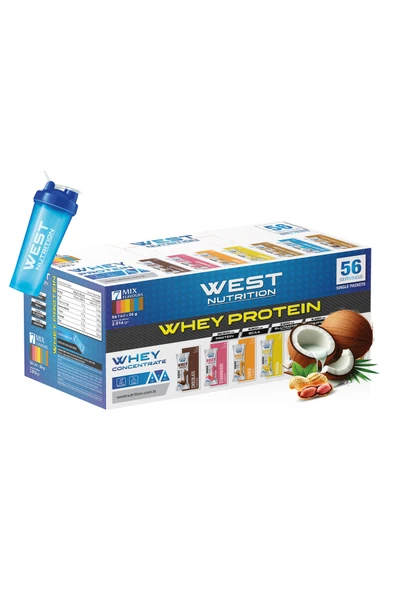 West Nutrition Whey Protein Tozu 56 Servis Saşe Hindistan Cevizi & Yer Fıstığı Aromalı ürün görseli 1