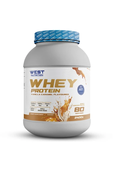 West Nutrition Whey Protein Tozu 2400 gr 80 Servis Vanilya Karamel ürün görseli 1