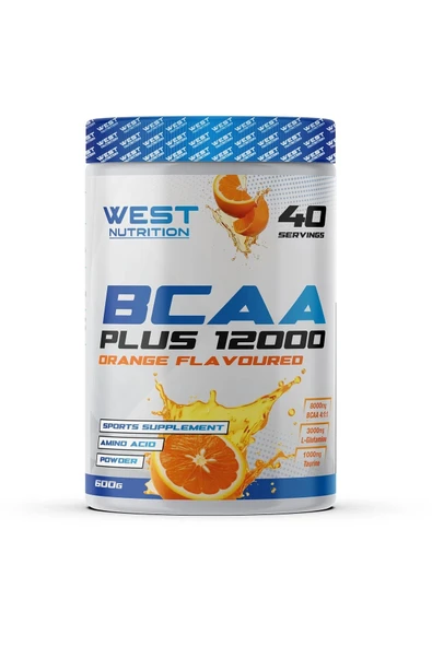 West Nutrition Bcaa Plus 12000 L-glutamin Taurin - 600 Gr. - Portakal ürün görseli 1