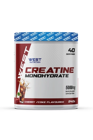 West Nutrition Kreatin Monohidrat ( Creatine ) 240 Gr 40 Servis Vişne Kola Aromalı ürün görseli 1