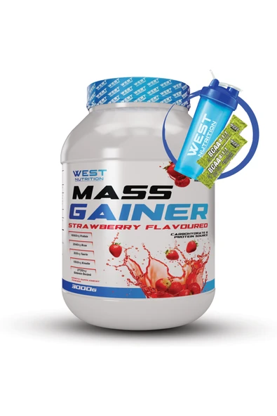 West Nutrition Mass Gainer Karbonhidrat Tozu 3000 Gr Çilek Aromalı ürün görseli 1