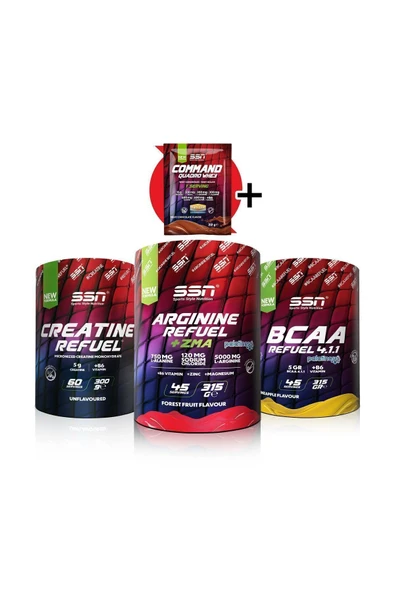 SSN Sports Style Nutrition Amino Kombinasyonu 5 (Bcaa 315 Gr + Creatine + Arginine Powder) ürün görseli 1