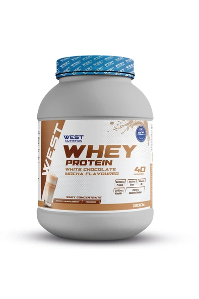 West Nutrition Whey Protein Tozu 1200 gr 40 ervis White Chocolate Mocha ürün görseli 1