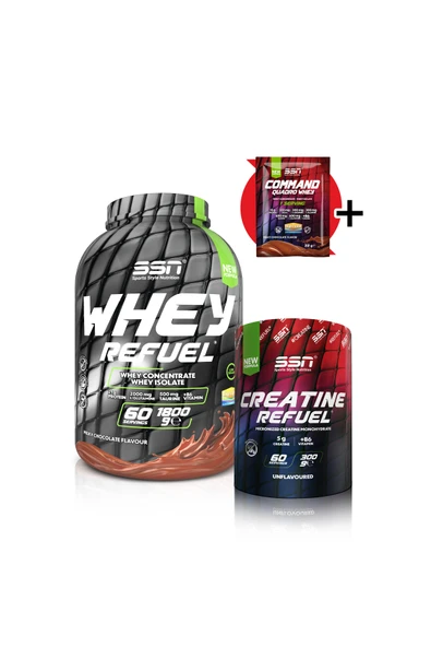 SSN Sports Style Nutrition Refuel Kombinasyonu 1 (Whey Refuel Çikolata + Creatine) ürün görseli 1