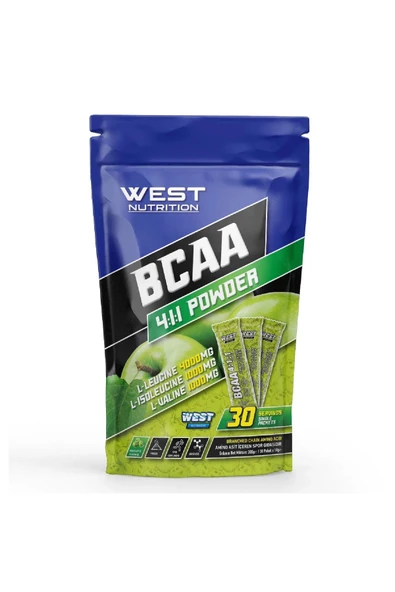 West Nutrition BCAA 4:1:1 300 gr (30 Saşe) Yeşil Elma Aromalı ürün görseli 1