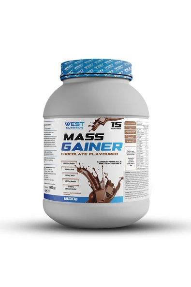 West Nutrition Mass Gainer Karbonhidrat Tozu 1500 Gr 15 Servis Çikolata Aromalı ürün görseli 1