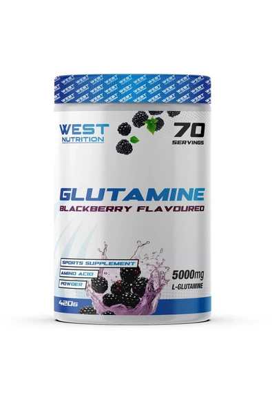 West Nutrition L-glutamin ( Glutamine ) 420 Gr 70 Servis Böğürtlen Aromalı ürün görseli 1