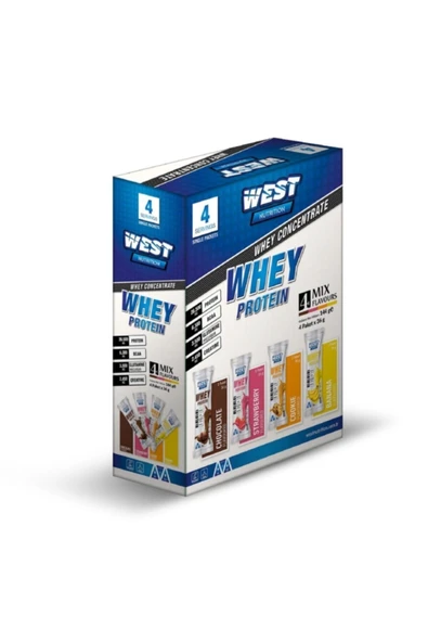 West Nutrition Whey Protein Tozu 4 Saşe Karışık Aroma 144 Gram ürün görseli 1