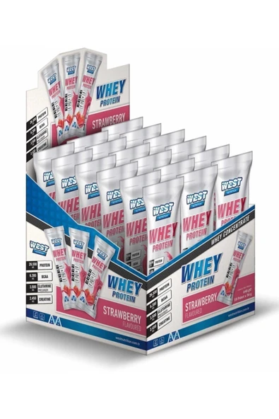 West Nutrition Whey Protein Şase 18 Servis - Çilek ürün görseli 1