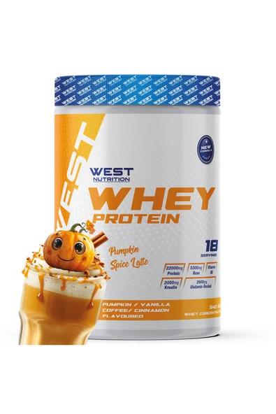 West Nutrition Whey Protein Tozu 540 gr 18 Servis Bal Kabaklı Latte Aromalı ürün görseli 1