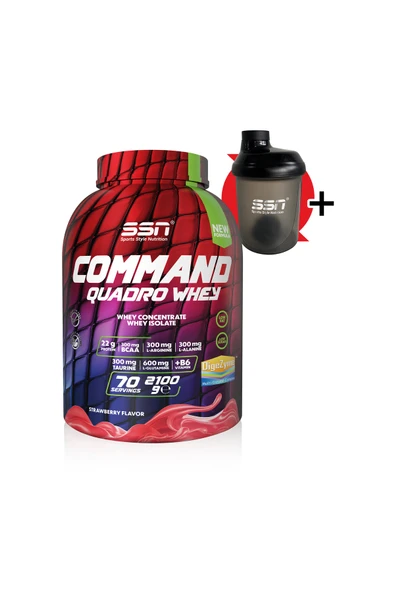 SSN Sports Style Nutrition Command Quadro Whey 2100 gr (ÇİLEK) Protein Tozu ürün görseli 1