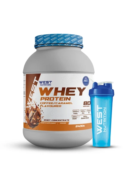 West Nutrition Whey Protein Tozu 2400 gr 80 Servis Kahve & Karamel Aromalı ürün görseli 1