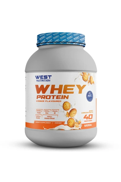 West Nutrition Whey Protein Tozu 1200 gr 40 Servis Kurabiye Aromalı ürün görseli 1
