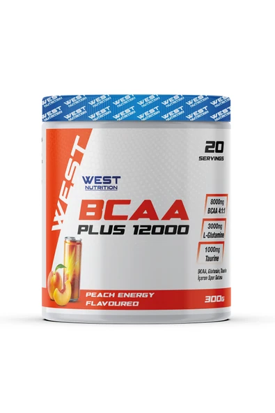 West Nutrition Bcaa Plus 12000 L-Glutamin Taurin 300 gr Şeftali Enerji İçeceği ürün görseli 1