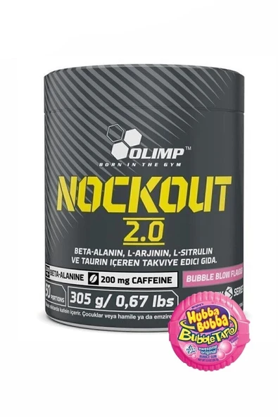 Olimp Nockout 2.0 Sakız Aromalı 305 Gr Arjinin Taurin Kafein Beta Alanin Karabiber Ekstresi ürün görseli 1