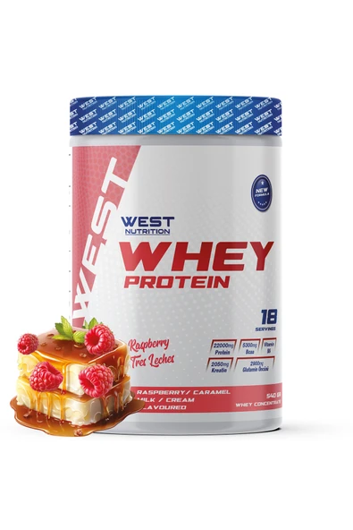 West Nutrition Whey Protein Tozu 540 gr 18 Servis Ahududu Triliçe Aromalı ürün görseli 1