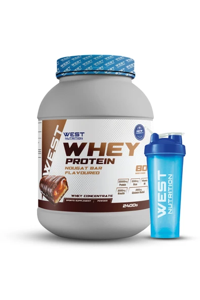 West Nutrition Whey Protein Tozu 2400 gr 80 Servis Çikolatalı Nougat Bar Aromalı ürün görseli 1