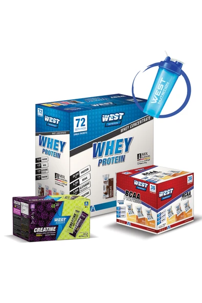 West Nutrition Whey Protein Tozu Saşe - Bcaa Plus Saşe - Kreatin Paketi ürün görseli 1