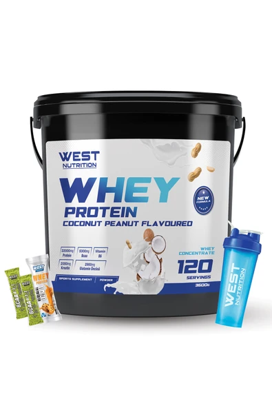 West Nutrition Whey Protein Tozu 3600 gr 120 Servis Hindistan Cevizi&yer Fıstığı ürün görseli 1