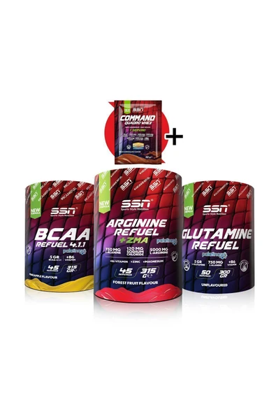 SSN Sports Style Nutrition Amino Kombinasyonu 6 (Glutamine + Bcaa 315 Gr + Arginine Powder) ürün görseli 1