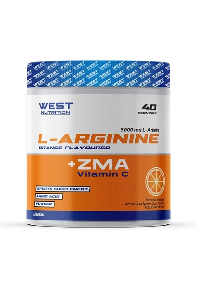 West Nutrition L-Arjinin ZMA Vitamin C 40 Servis Portakal Aromalı ürün görseli 1