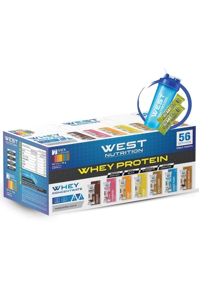 West Nutrition Whey Protein Tozu 56 Servis Saşe 7 Mix Aroma ürün görseli 1