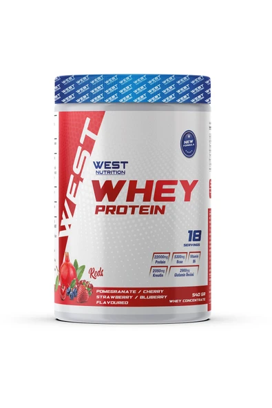 West Nutrition Whey Protein Tozu 540 gr 18 Servis Reds Nar Vişne Çilek Aromalı ürün görseli 1