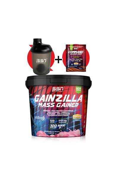 SSN Sports Style Nutrition Gainzilla Mass Gainer 5000 g (Çilekli Dondurma) ürün görseli 1