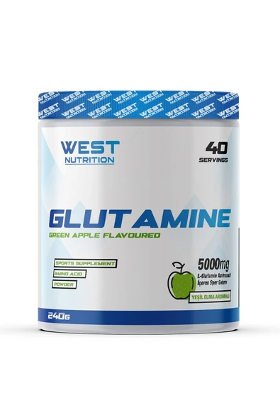 West Nutrition L Glutamine Glutamine 240 gr 40 Servis Yeşil Elma ürün görseli 1