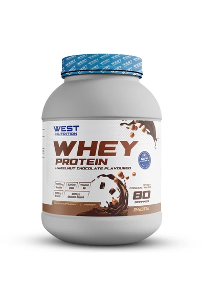 West Nutrition Whey Protein Tozu 2400 gr 80 Servis Fındık&çikolata ürün görseli 1