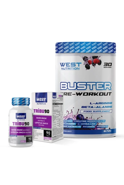 West Nutrition Buster Preworkout Tribu90 Tribulus Terrestris 90 Tablet ürün görseli 1