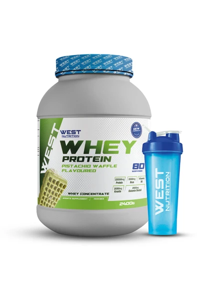 West Nutrition Whey Protein Tozu 2400 gr 80 Servis Antep Fıstıklı Waffle Aromalı ürün görseli 1