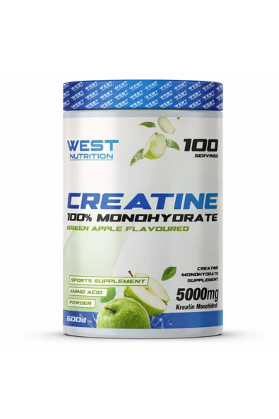 West Nutrition Creatine Monohydrate 600 Gr. Kreatin Yeşil Elma ürün görseli 1