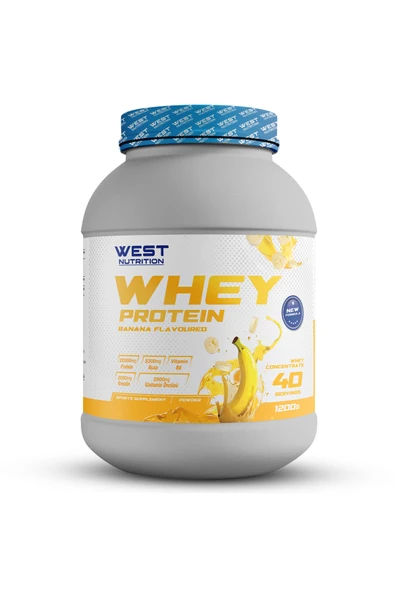 West Nutrition Whey Protein Tozu 1200 gram Muz Aroma 32 Servis ürün görseli 1