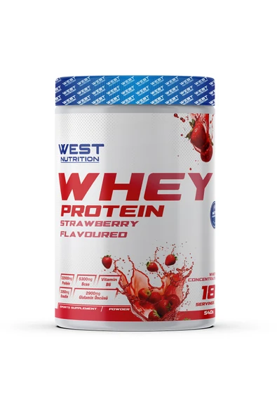West Nutrition Whey Protein Tozu 540 gr 18 Servis Çilek Aromalı ürün görseli 1