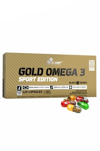 Olimp Gold Omega 3 Sport Edition 120 Kapsül Balık Yağları E Vitamini Takviye Gıda ürün görseli 1
