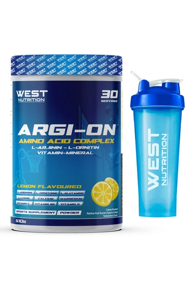 West Nutrition ARGION L-Arjinin L-Ornitin Amino Asit Kompleks 510 gr 30 Servis Limon Aromalı ürün görseli 1