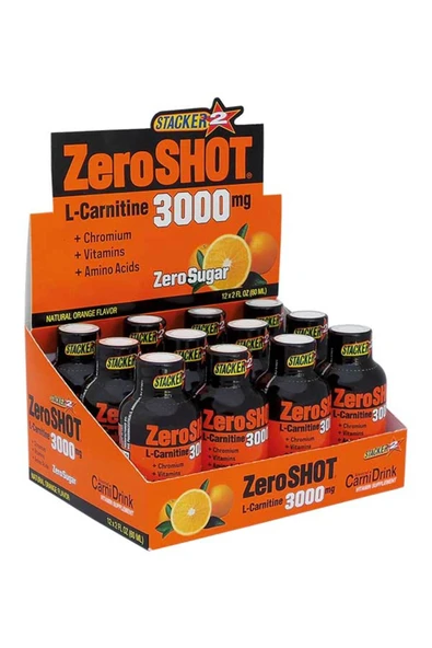 Zero Shot L Karnitin Portakal Aromalı 3000 Mg Shot 12×60 ml  L- Carnitine ürün görseli 1