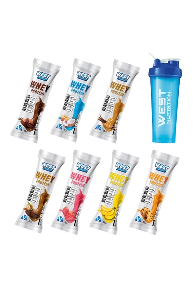 West Nutrition Whey Protein Tozu 36 Gram Tek Saşe 7 Farklı Aroma Deneme Paketi ürün görseli 1