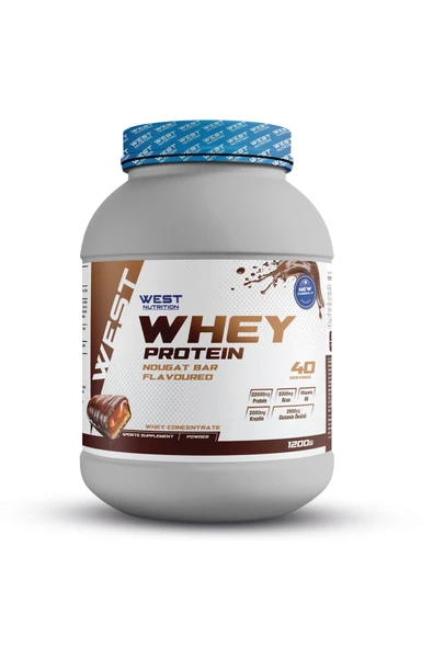 West Nutrition Whey Protein Tozu 1200 gr 40 Servis Çikolatalı Nougat BarAromalı ürün görseli 1