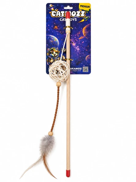 Catmozz Premium Bambu Toplu Örgülü Olta 40 Cm ürün görseli 1
