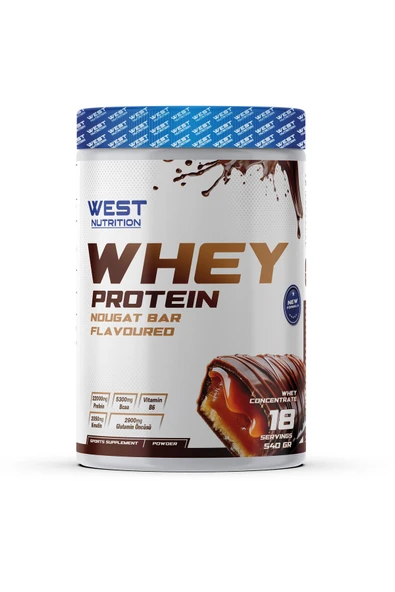 West Nutrition Whey Protein Tozu 540 gr 18 Servis Çikolatalı Nougat BarAromalı ürün görseli 1
