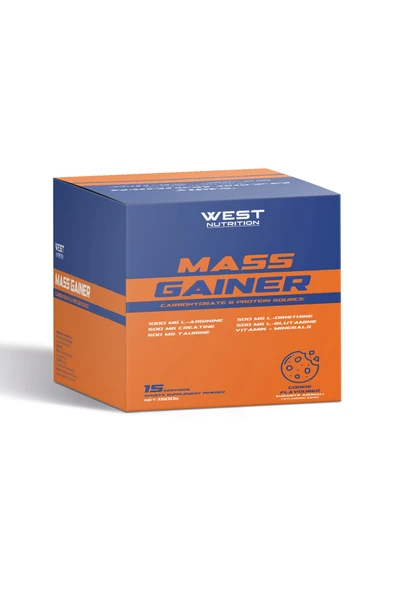 West Nutrition Mass Gainer Karbonhidrat Tozu 1500 gr 15 Saşe Kurabiye Aromalı ürün görseli 1