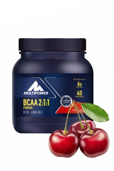 Multipower Bcaa Powder 400 Gr Kiraz Aromalı Amino Bcaa Glutamin Protein Karbonhidrat Gain ürün görseli 1