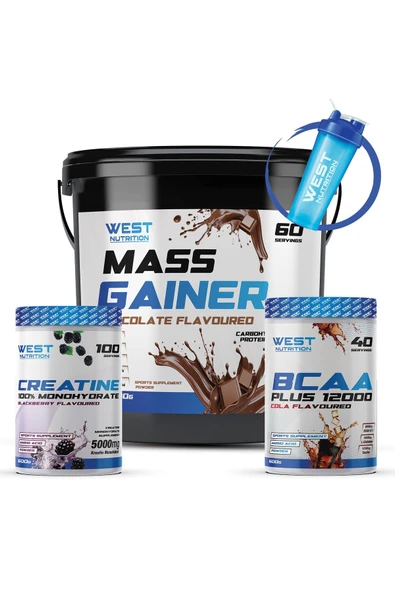 West Nutrition Mass Gainer 6000 gr Çikolata Bcaa Kreatin Kombinasyonu ürün görseli 1