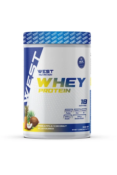 West Nutrition Whey Protein Tozu 540 gr 18 Servis Hindistan Cevizi Ananas Aromalı ürün görseli 1