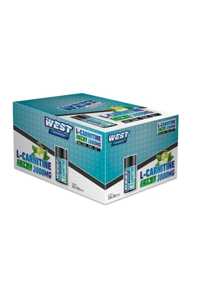 West Nutrition L Karnitin 3000 Mg 20 Tüp Yeşil Elma Aromalı ürün görseli 1