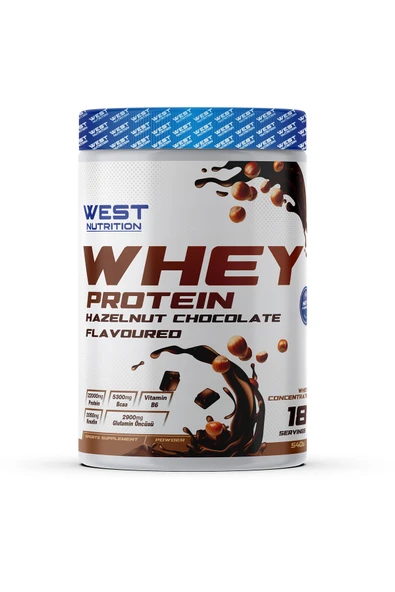 West Nutrition Whey Protein Tozu 540 gr 18 Servis Fındık Çikolata ürün görseli 1